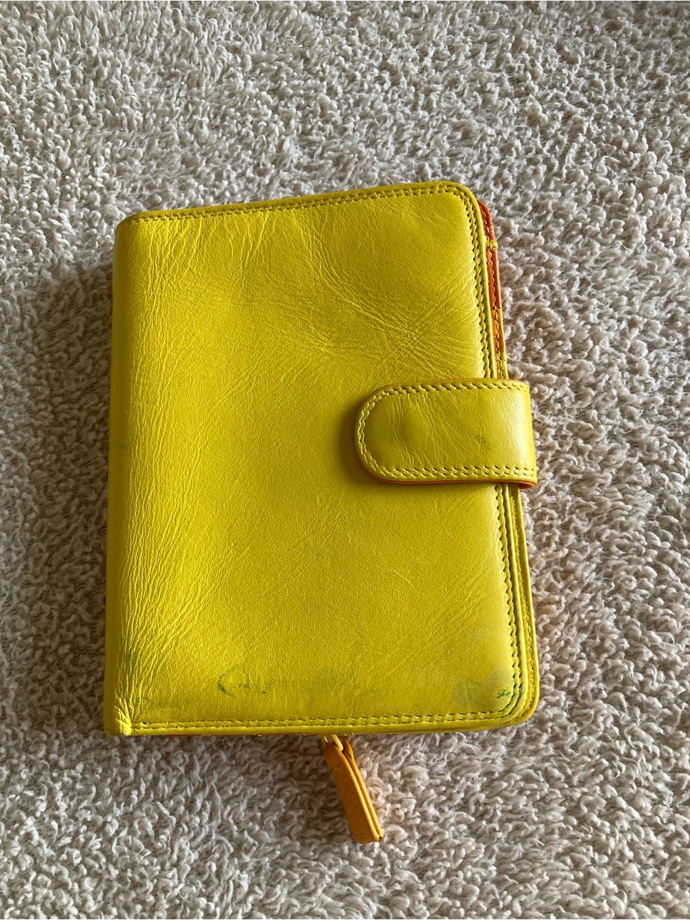 Mywalit Yellow & Orange Leather Snap & Zip Women's Wallet